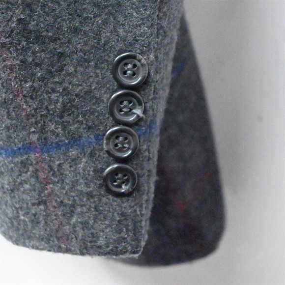 Arnie II 46L Gray Windowpane Flannel Tweed 2 Button Blazer Jacket Sport Coat‎ - Picture 6 of 10